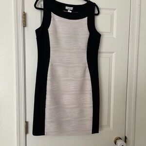Calvin Klein Black and Cream Mini Dress